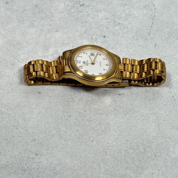 Royal London Watch Womens 28mm Gold Tone Quartz 30M WR Date New Battery - Picture 5 of 9